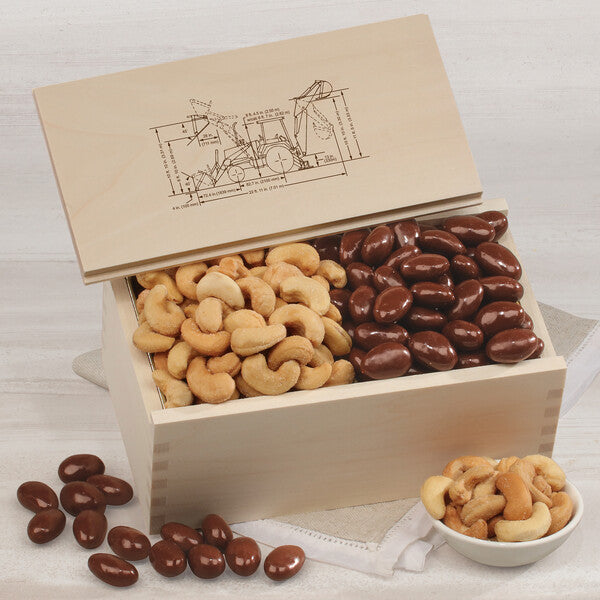 Chocolate Almonds & Cashews in Wooden Collector's Box