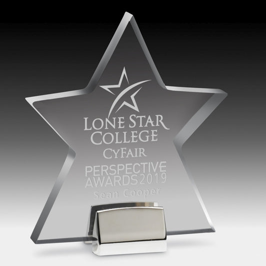 Star w/ Chrome Base - Laser Engraved