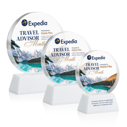 Glenwood Vividprint™ Award on Base - White