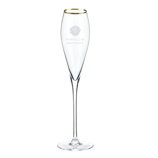 Viski® Gold-Rimmed Crystal Champagne Flute
