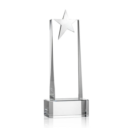 Fanshaw Silver Star VividPrint™ Award on Base - Clear