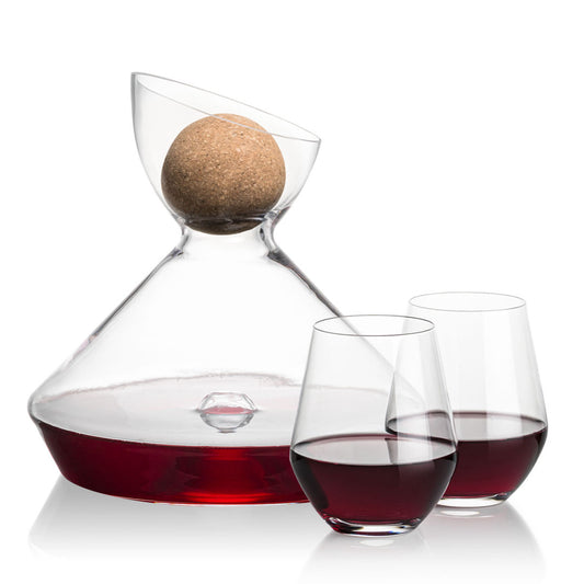 Woodbury Carafe w/Cork Stopper & Reina Stemless Wine