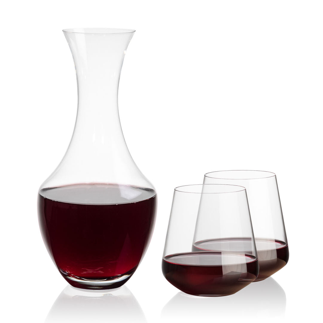 Oldham Carafe & Cannes Stemless Wine