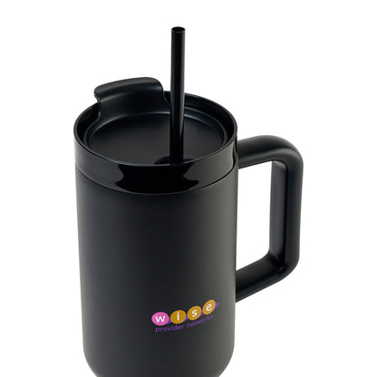 Black Adrian Travel Tumbler with Straw - 40 Oz.