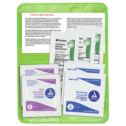 "Orion" Sanitizer & Wipes On-the-Go Kit in Colorful Vinyl Pouch