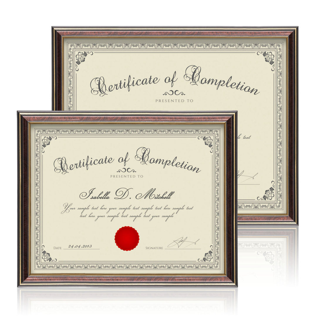 Ellison Certificate Frame - Black/Gold