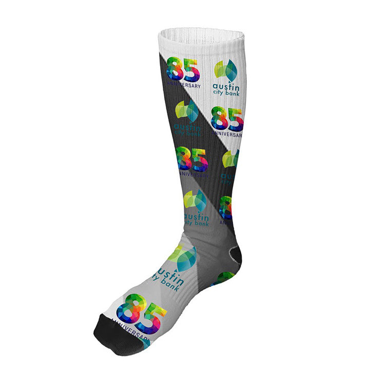 “Wye” Dye Sublimated Crew (Athletic) Socks (Pair)
