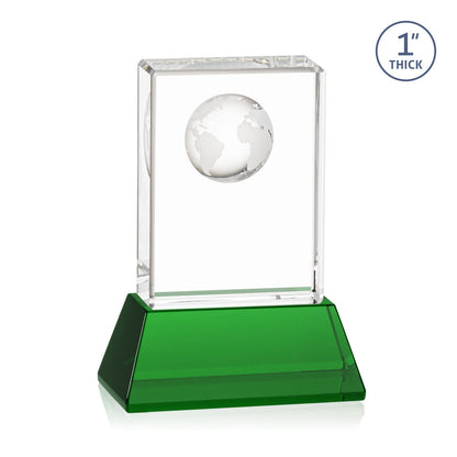 Ambassador Globe Award on Base - Green