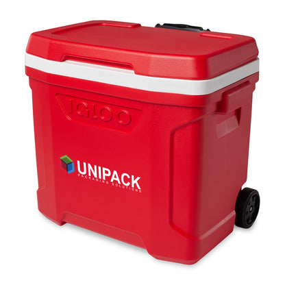 White-Red Star Igloo® Profile II 28 Qt Roller Cooler