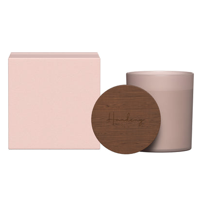 Summit glass candle with acacia wood lid