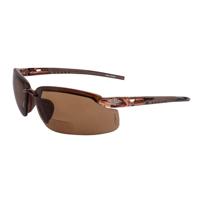 ES5 Bifocal Safety Eyewear - Crystal Brown Frame - HD Brown Lens - 1.5 Diopter