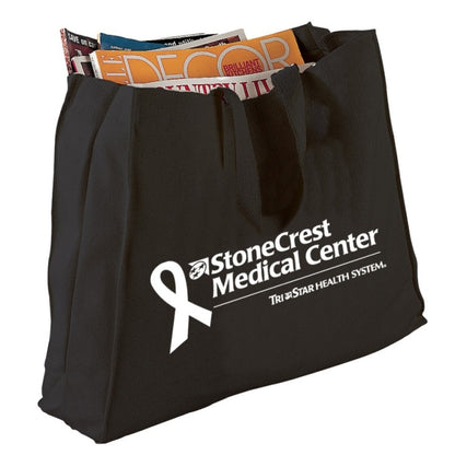 Black Canvas Gusset Tote Bag