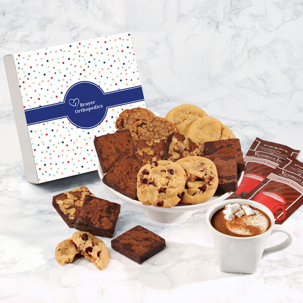 Gourmet Cookie & Brownie Gift Box with Bubbles Sleeve