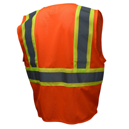 SV22-2 Economy Type R Class 2 Mesh Safety Vest with Two-Tone Trim - Green - Size 2X