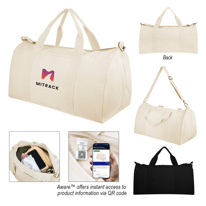 Aware™ 14 Oz. Recycled Cotton Flat Bottom Duffel Bag