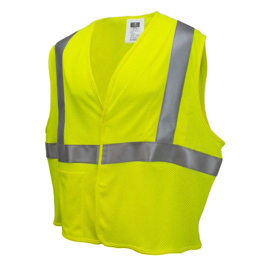 SV97-M2VGMFR Premium Modacrylic FR Class 2 Mesh Safety Vest - Green - Size XL