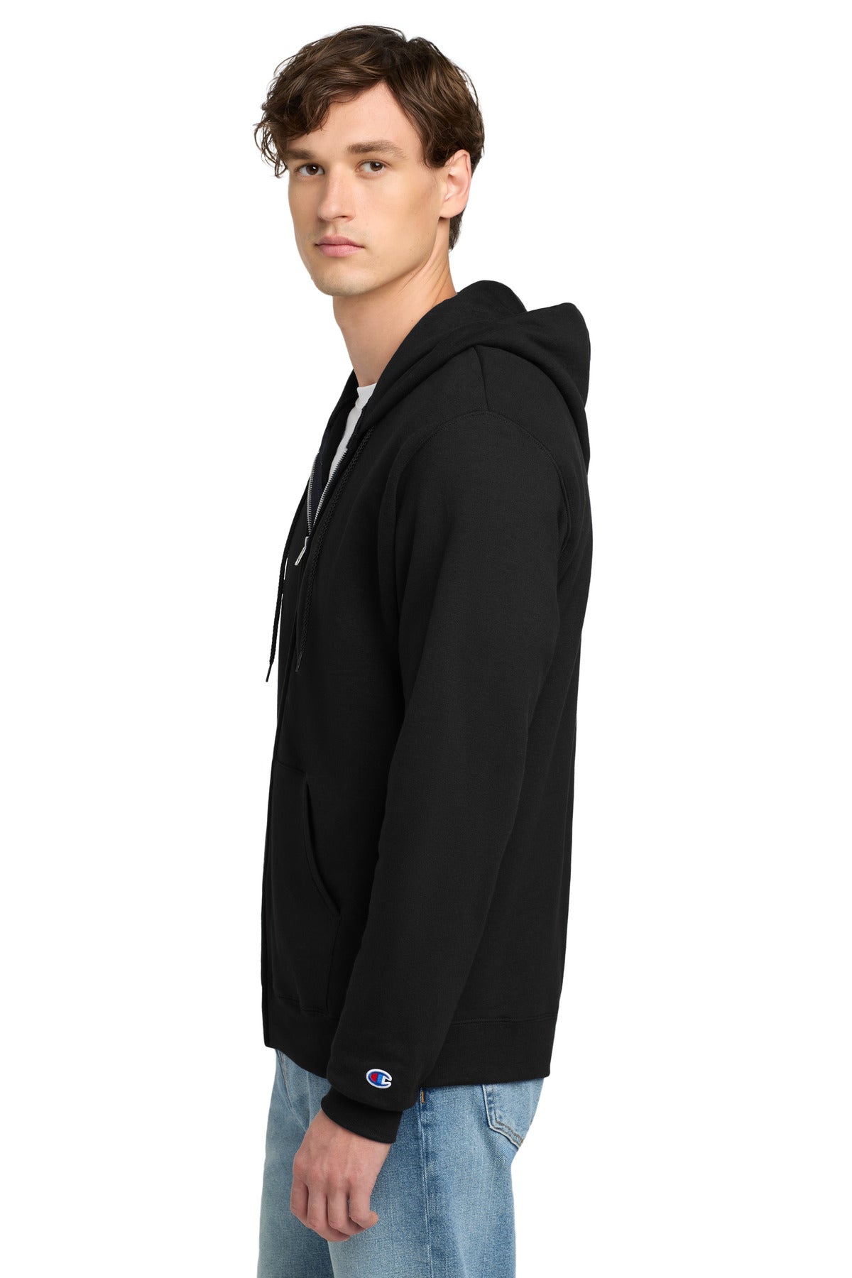Black Champion Powerblend Full-Zip Hoodie.S800