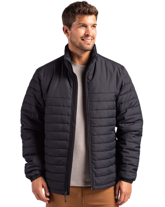Black Clique Elevation Eco Full Zip Mens Puffer Jacket  - S