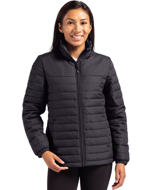 Black Clique Elevation Eco Full Zip Womens Puffer Jacket  - XS
