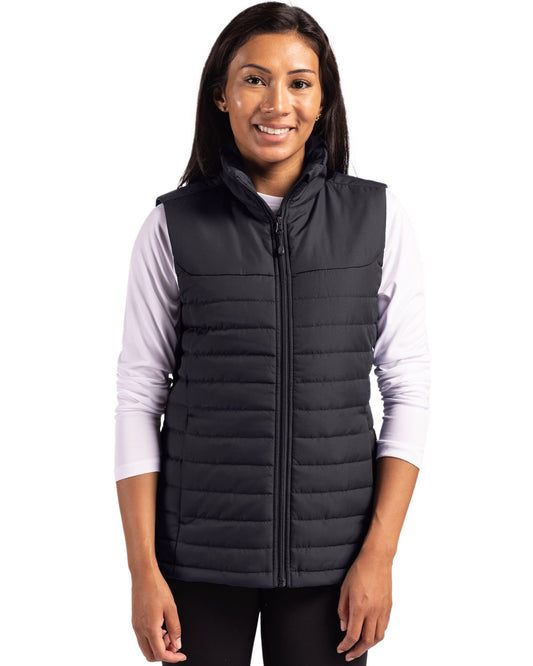 Black Clique Elevation Eco Full Zip Womens Puffer Vest  - XS