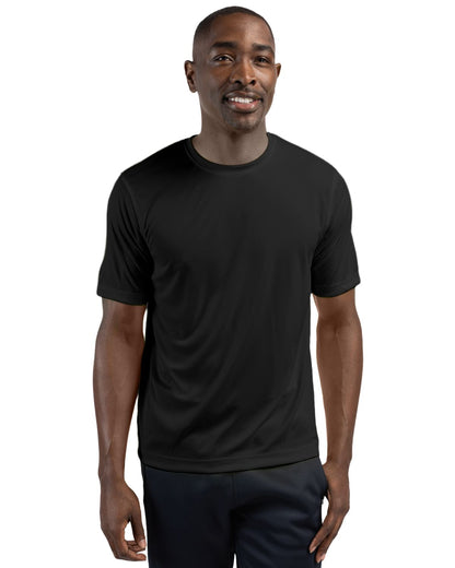 Black Clique Spin Eco Performance Jersey Short Sleeve Mens Tee  - XS
