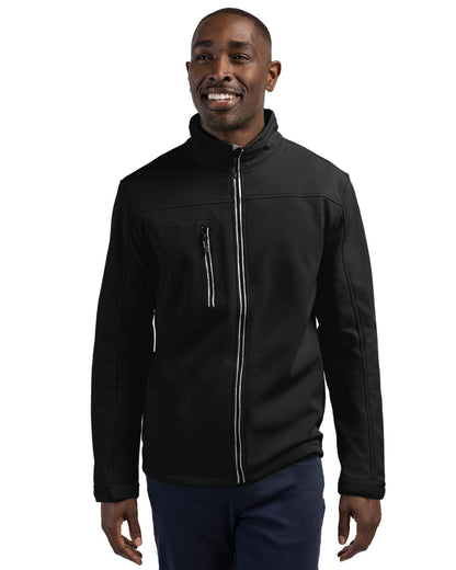 Black Clique Telemark Eco Stretch Softshell Full Zip Mens Jacket  - XS