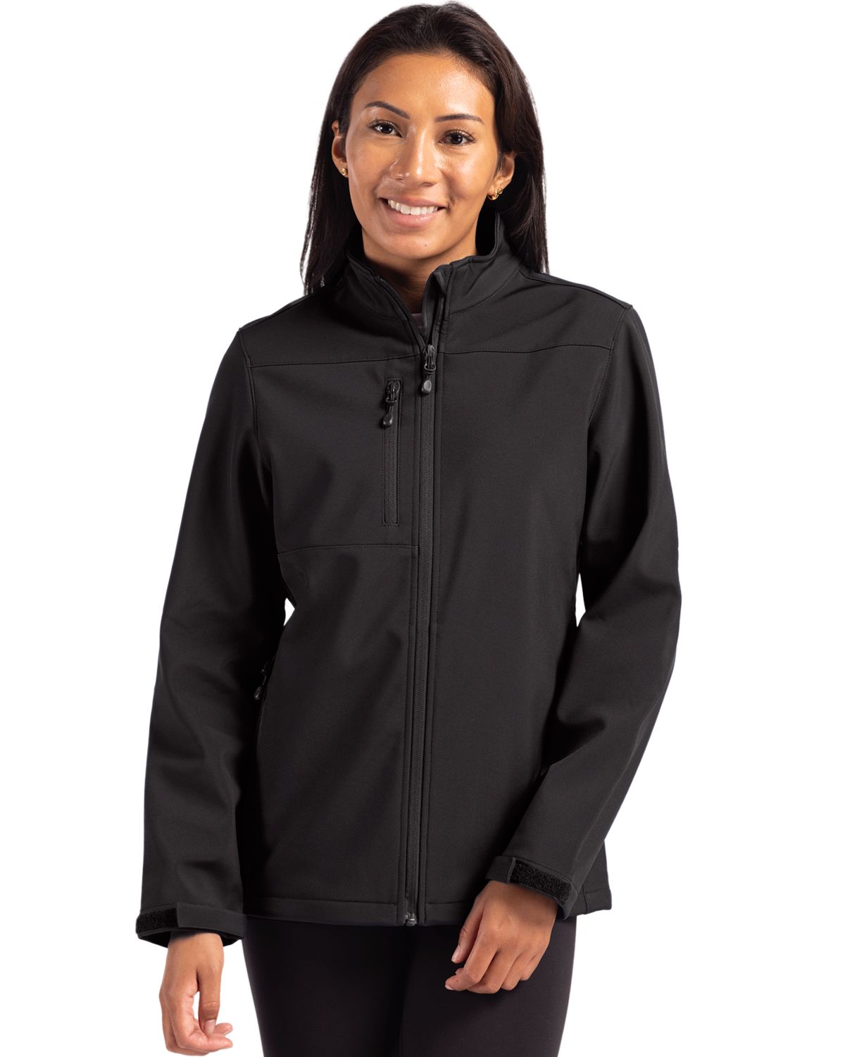 Black Clique Tempest Waterproof Full Zip Womens Softshell Jacket  - XS