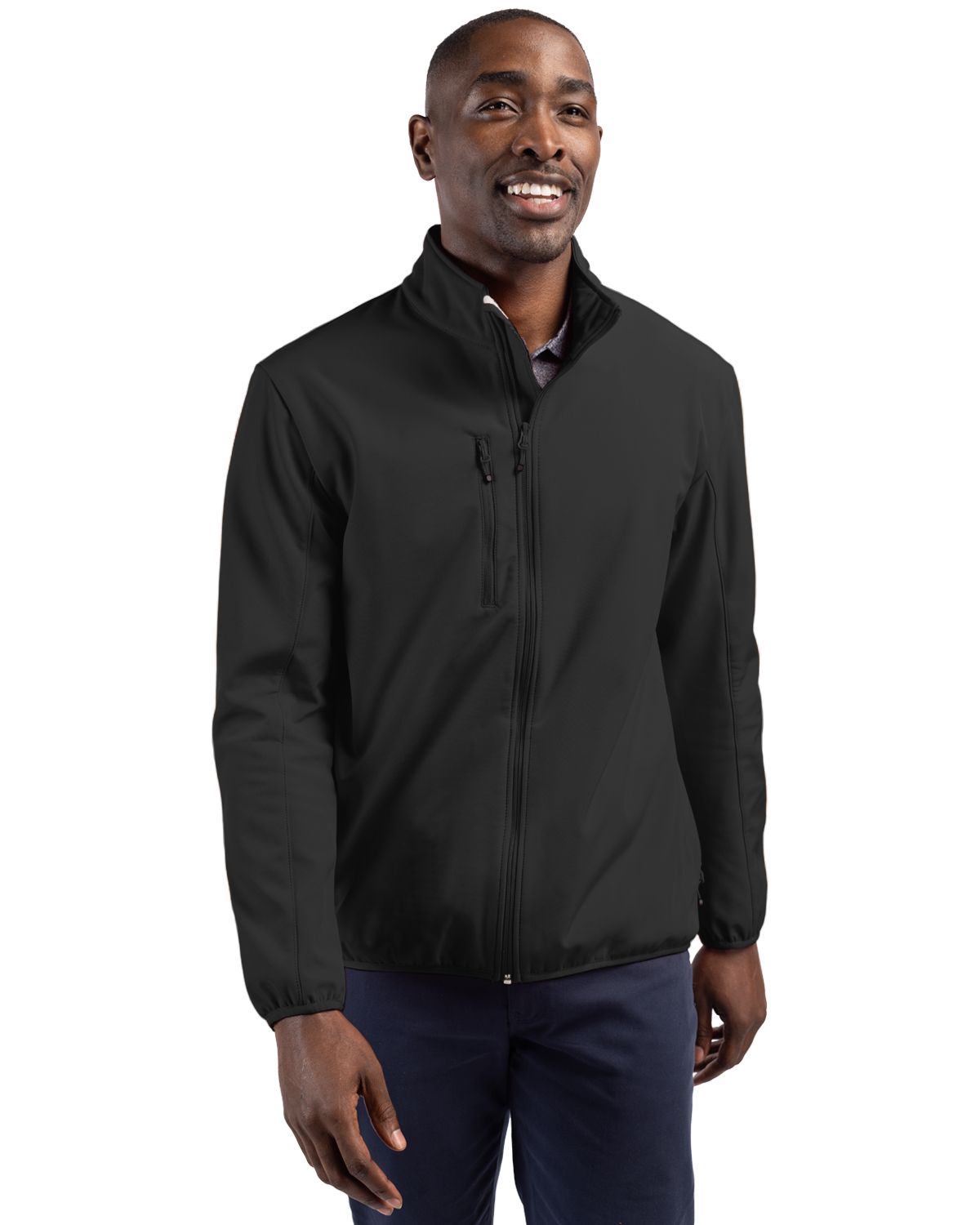 Black Clique Trail Eco Stretch Softshell Full Zip Mens Jacket  - S