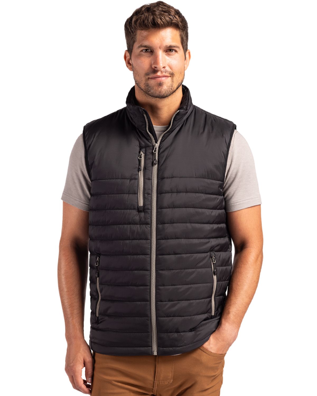 Black Clique Valhalla Full Zip Mens Puffer Vest  - S
