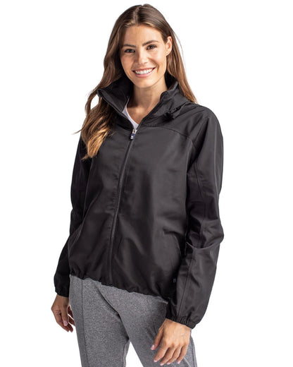Black Cutter & Buck Charter Eco Recycled Womens Full-Zip Jacket  - XS