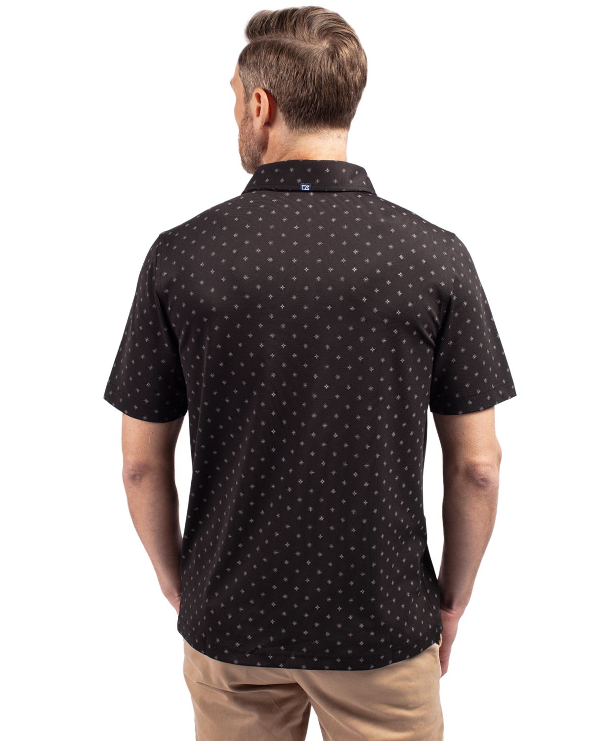 Cutter & Buck Virtue Eco Pique Tile Print Recycled Mens Polo