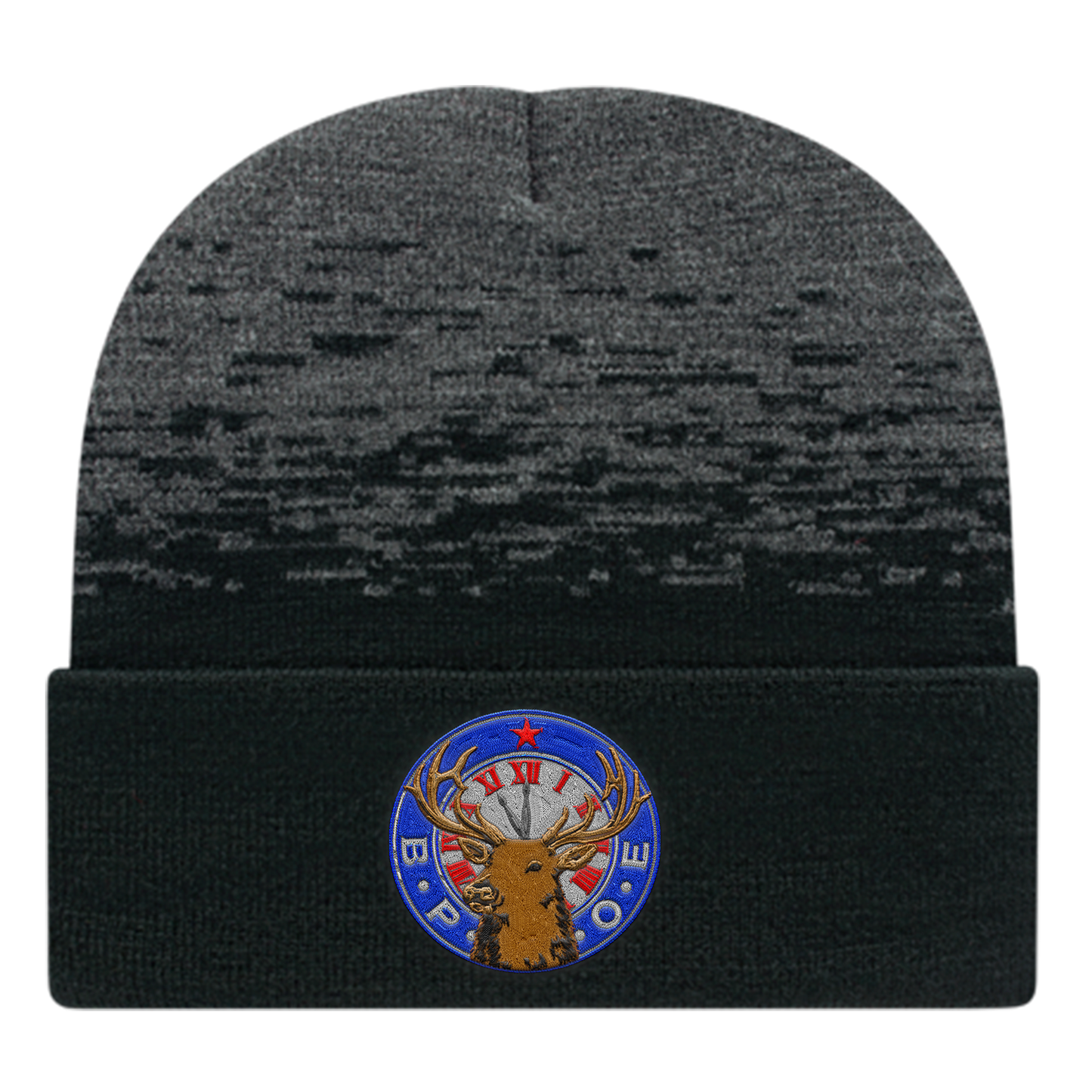 C A Static Pattern Knit Cap With Cuff