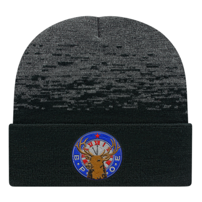 C A Static Pattern Knit Cap With Cuff