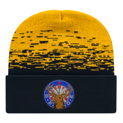 C A Static Pattern Knit Cap With Cuff