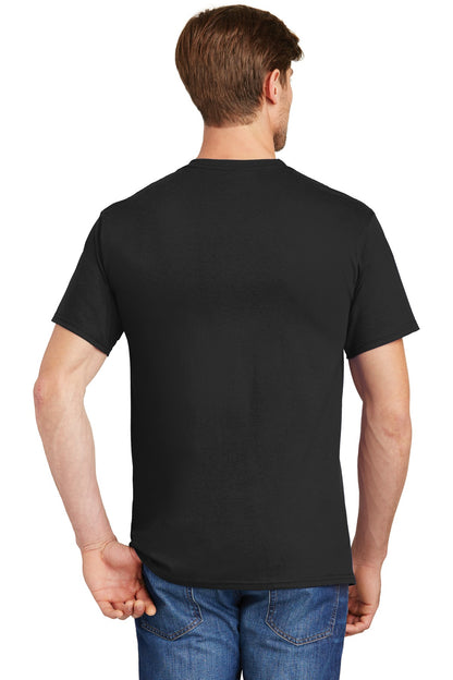 Black Hanes - Authentic 100% Cotton T-Shirt with Pocket. 5590