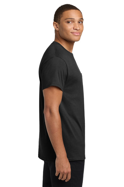 Black Hanes - Authentic 100% Cotton T-Shirt with Pocket. 5590