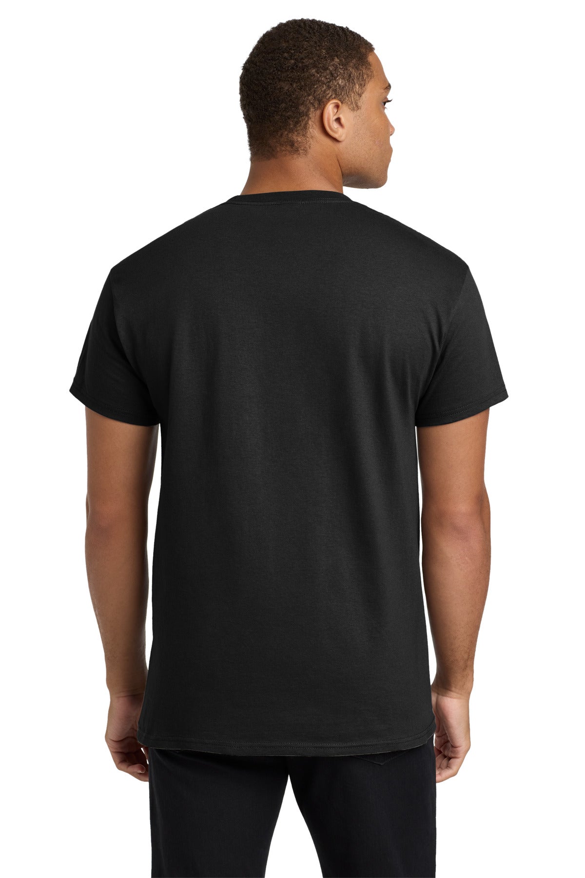 Black Hanes - Authentic 100% Cotton T-Shirt with Pocket. 5590