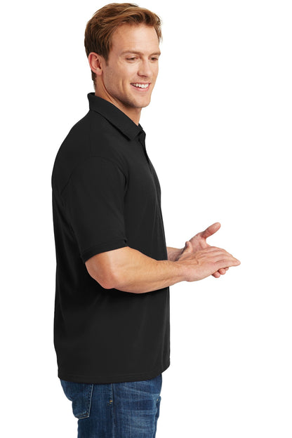 Black Hanes EcoSmart - 5.2-Ounce Jersey Knit Sport Shirt 054X