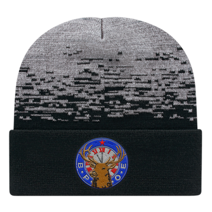 C A Static Pattern Knit Cap With Cuff