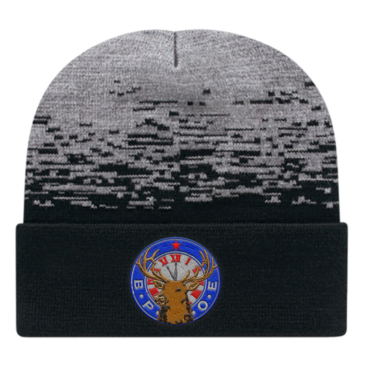 C A Static Pattern Knit Cap With Cuff