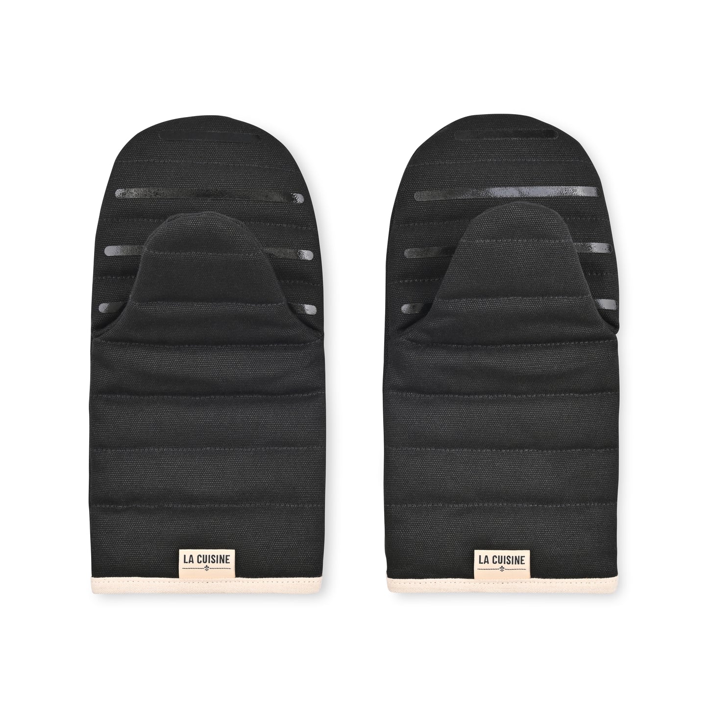 Black La Cuisine Oven Mitt Set of Two plain