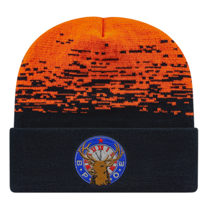 C A Static Pattern Knit Cap With Cuff