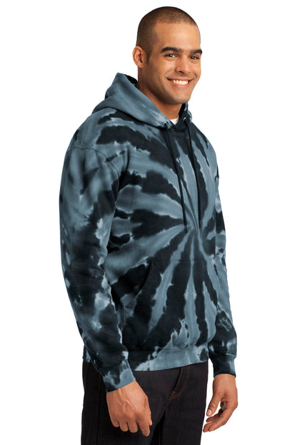 Black Port & Company Tie-Dye Pullover Hooded Sweatshirt. PC146