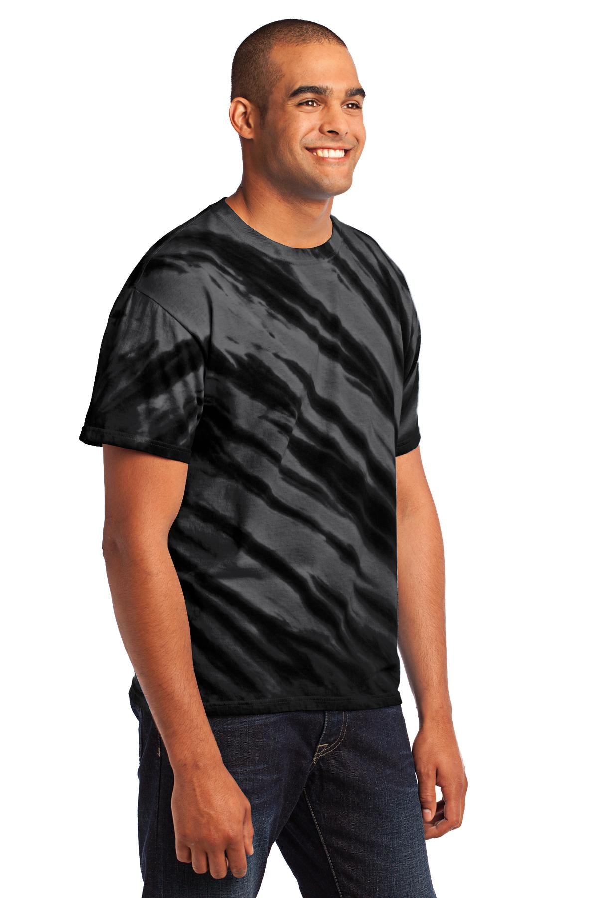 Black Port & Company - Tiger Stripe Tie-Dye Tee. PC148