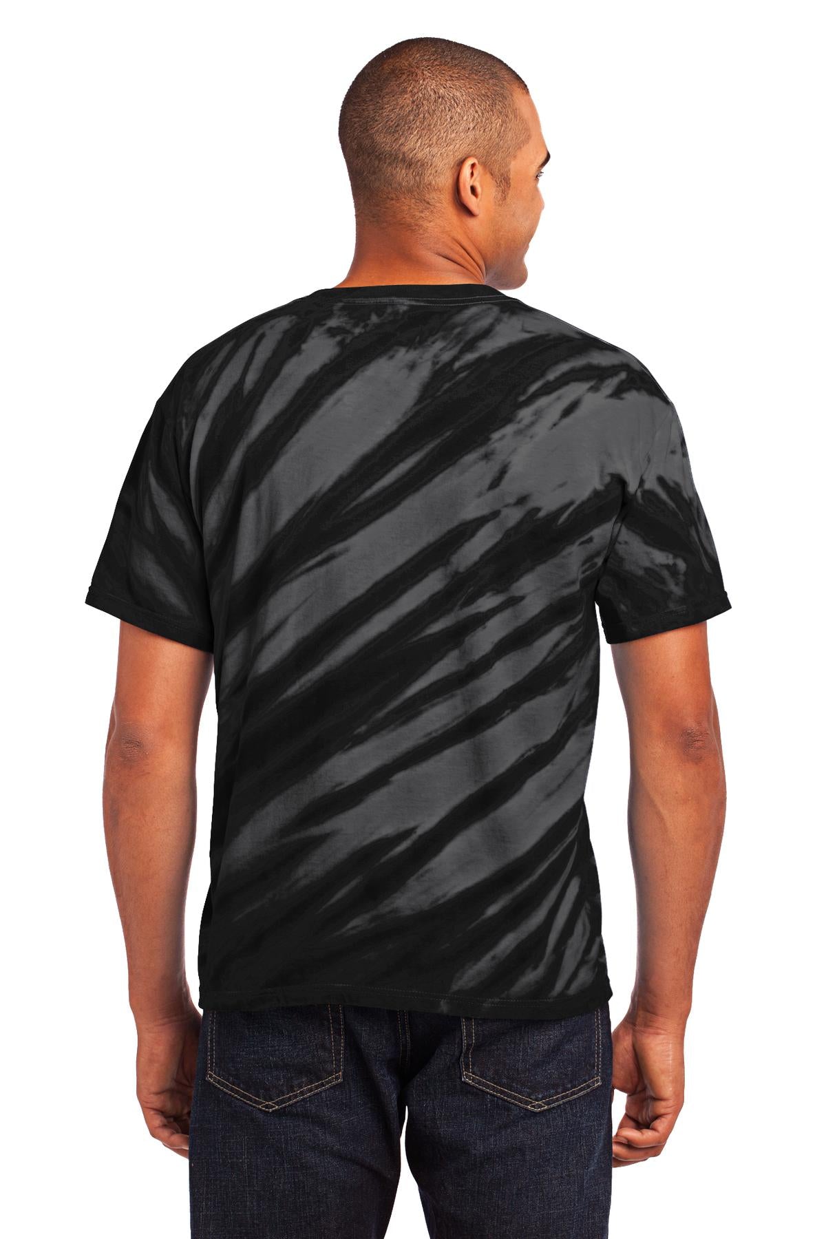 Black Port & Company - Tiger Stripe Tie-Dye Tee. PC148