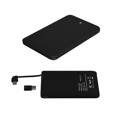 BLACK Slim 2500 MAH 3-In-1 Power Bank plain grouped