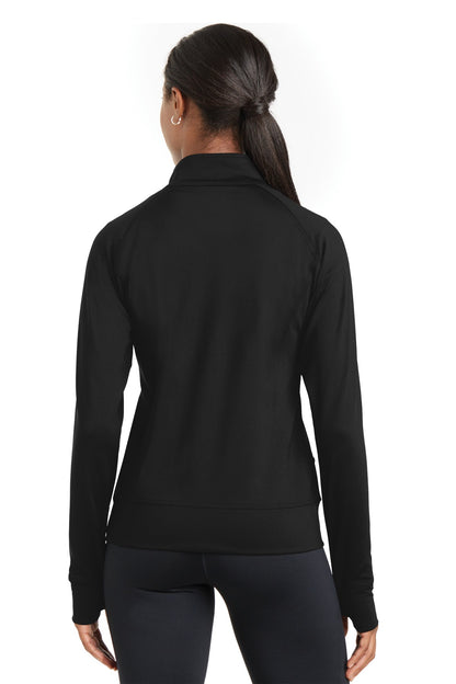 Black Sport-Tek® Women's NRG Fitness Jacket. LST885
