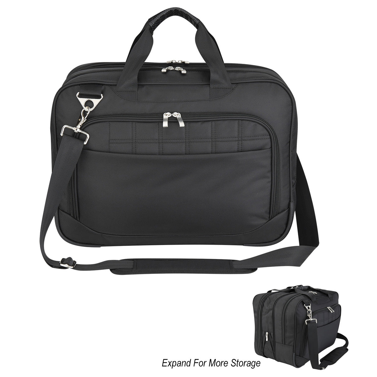 BLACK Superlative Laptop Briefcase plain grouped