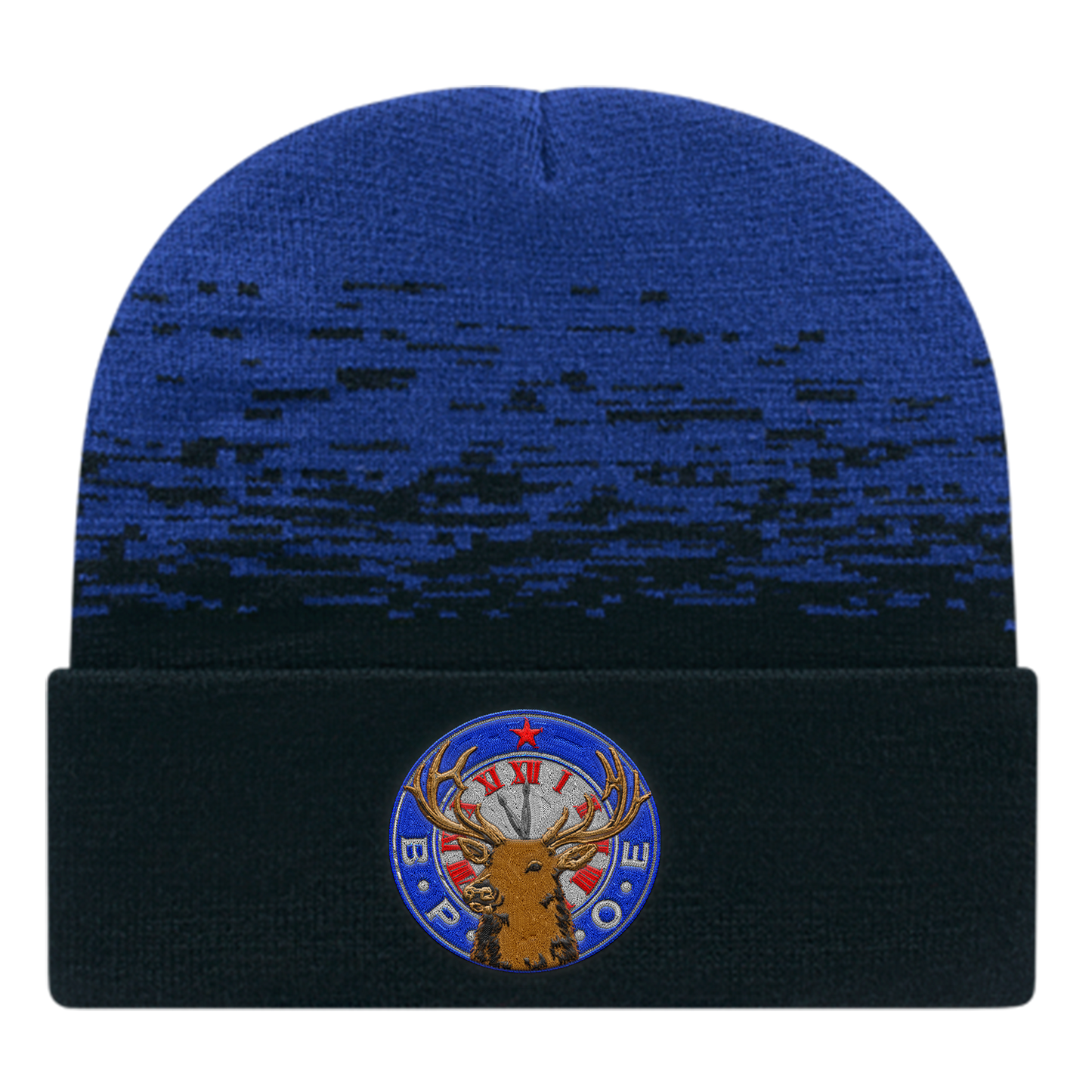 C A Static Pattern Knit Cap With Cuff