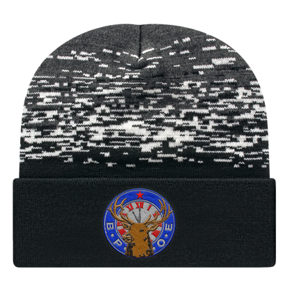 C A Static Pattern Knit Cap With Cuff